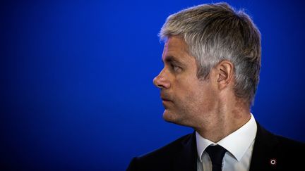 Laurent Wauquiez lors d'une conférence de presse à Paris le 9 octobre 2018. (PHILIPPE LOPEZ / AFP)