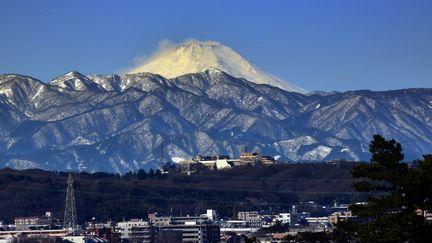 Le mont Fuji vu de Tokyo, au Japon, le 16 f&eacute;vrier 2014.&nbsp; (YOSHIKAZU TSUNO / AFP)