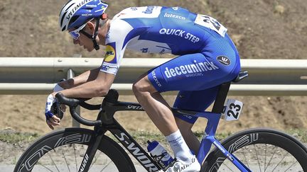 Mikkel Honore (Deceuninck-Quickstep) remporte la cinquième étape du Tour du Pays basque, vendredi 9 avril 2021. (JUAN BARRETO / AFP)