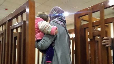 Mélanie Boughedir au tribunal de Bagdad le 19 février 2018. (STRINGER / AFP)