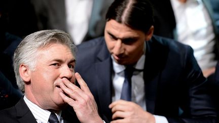 Carlo Ancelotti et Zlatan Ibrahimovic ont été récompensés par leurs paires.  (FRANCK FIFE / AFP)