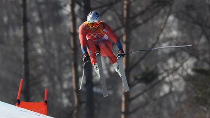 Le saut d'Aksel Lund Svindal (DIMITAR DILKOFF / AFP)