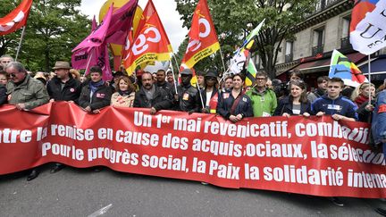 Défilé du 1er mai 2018, jour de la Fête du travail. Phillipe Martinez, Secrétaire général de la CGT en tête. (MAXPPP)