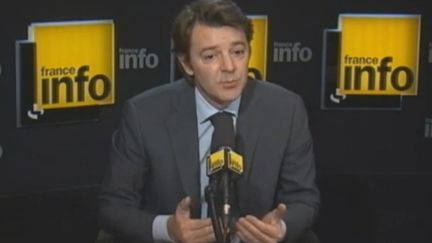 Fran&ccedil;ois Baroin, ministre des Finances, &agrave; France Info, le 4 janvier 2012. (FTVI / FRANCE INFO)