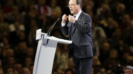 François Hollande en meeting au Bourget (Thomas Coex (AFP))