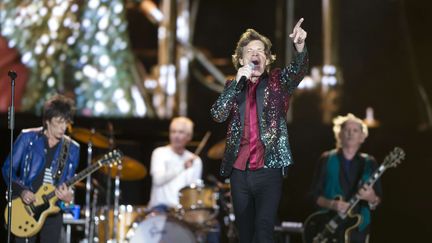 Les Rolling Stones, première tête d'affiche du Desert Trip Festival, ce vendredi soir (JACQUES BOISSINOT/AP/SIPA / AP)