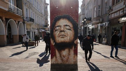 A Plovdiv en Bulgarie, un portrait de Lou Reed peint sur un fragment du mur de Berlin, janvier 2019
 (Dimitar DILKOFF / AFP)