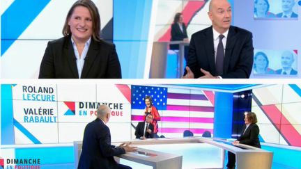 Valérie Rabault et Roland Lescure. "Dimanche en politique" du 9 février 2020 (CAPTURE D'ECRAN "DIMANCHE EN POLITIQUE" / FRANCE 3)