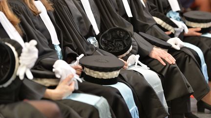 Prestation de serment à l'Ecole nationale de la magistrature, à Bordeaux. (GEORGES GOBET / AFP)