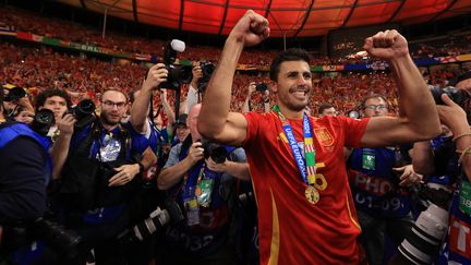 Rodri après le sacre de l'Espagne en finale de l'Euro, le 14 juillet 2024, à Berlin. (MI NEWS / AFP)