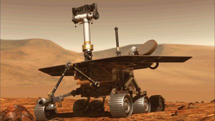 Une image générée par un ordinateur, le 31 août 2018, pour montrer le robot Opportunity sur la planète Mars. (NASA)