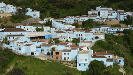 Le village de&nbsp;Júzcar&nbsp;(Espagne) aux couleurs des Schtroumpfs. (MAXPPP)