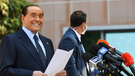 L'ancien président du Conseil italien Silvio Berlusconi, le 14 septembre 2020 à Milan (Italie). (PIERO CRUCIATTI / AFP)