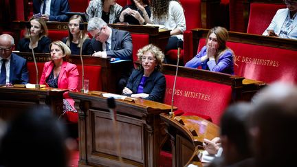 La ministre du Travail, Muriel Pénicaud (au centre), à l'Assemblée nationale, le 1er août 2017. (MAXPPP)