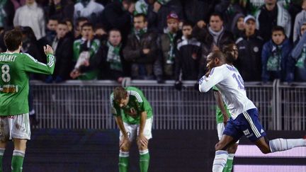 Jimmy Briand marque le but de la victoire au match aller contre Saint-Etienne. (ROMAIN LAFABREGUE / AFP)