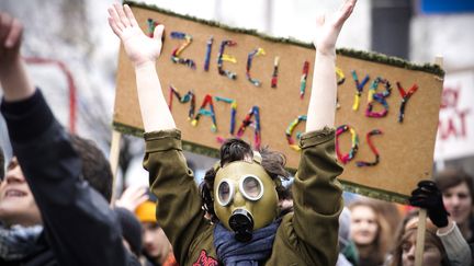 Pologne : la grève pour le climat à Varsovie, le 15 mars 2019.&nbsp; (JAAP ARRIENS / NURPHOTO / AFP)