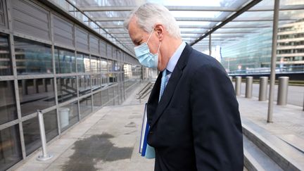 Michel Barnier au Conseil européen à Bruxelles, en décembre 2020. (FRANCOIS WALSCHAERTS / AFP)