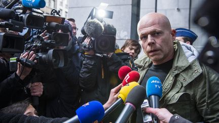 L'avocat de Salah Abdeslam, Sven Mary, à Bruxelles le 19 mars 2016. (LAURIE DIEFFEMBACQ / BELGA MAG / AFP)