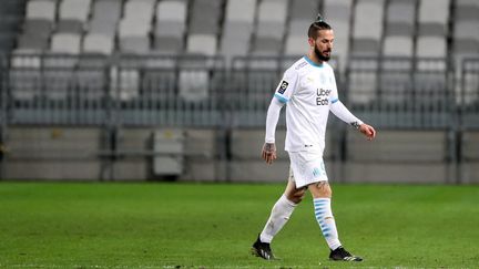 Dario Benedetto lors du match nul entre Bordeaux et Marseille, le 14 février 2021. (ROMAIN PERROCHEAU / AFP)