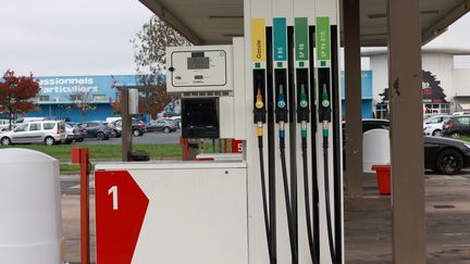 Une station-service en Vendée, le 11 octobre 2022. (MATHIEU THOMASSET / HANS LUCAS / AFP)