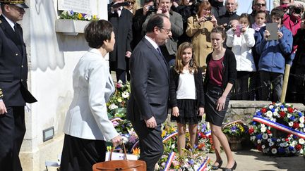 &nbsp; (En visite à la maison d'Izieu (Ain), François Hollande a mis en garde contre le "repli" et l'"isolement"' ©MaxPPP)