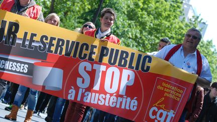 Manifestation contre l'aust&eacute;rit&eacute; le 15 mai 2014 &agrave; Paris.&nbsp; (CITIZENSIDE / CHRISTOPHE ESTASSY / CITIZENSIDE.COM / AFP)