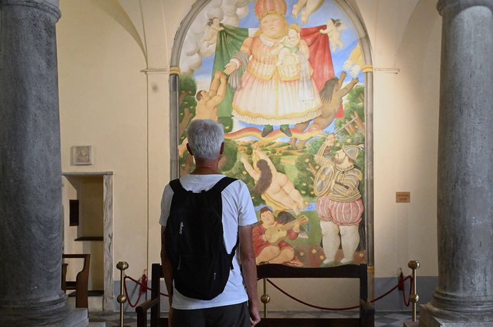 Oeuvre de Fernando Botero dans l'église Sant'Antonio Abate, Pietrasanta, Toscane, Italie 05 octobre 2023 (ALEANDRO BIAGIANTI/AGF/SIPA / SIPA)