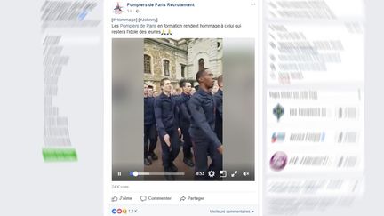 Capture d'écran de la page Facebook des Pompiers de Paris, le 6 décembre 2017. (POMPIERS DE PARIS / FACEBOOK.COM)