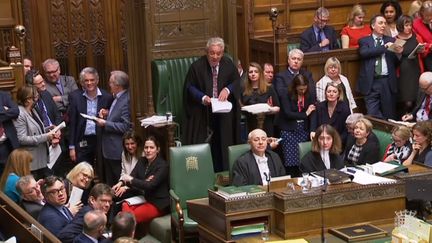 Les députés britanniques ont voté contre tous les scénarios du Brexit qu'ils ont proposé, le 27 mars 2019, à la chambre des Communes.&nbsp; (HO / AFP)