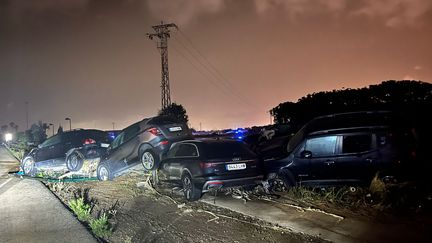 A Valence, en Espagne, les dégâts sont particulièrement impressionnants au lendemain du passage d'une "goutte froide". (NICOLAS TEILLARD / FRANCEINFO)