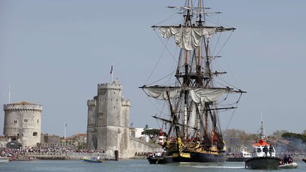 &nbsp; (L'Hermione est une réplique du trois-mâts du marquis de La Fayette de 1780 © Francois Mori/AP/SIPA)