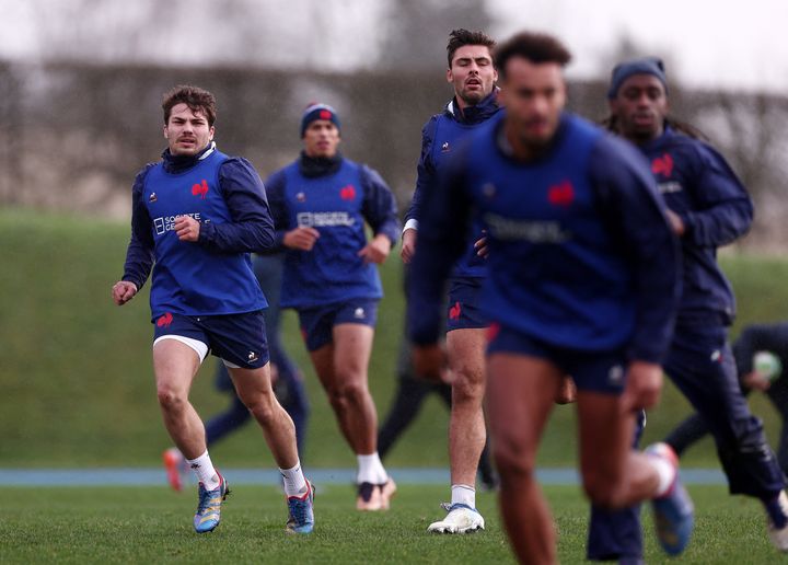 Antoine Dupont during his first training with the French 7s team, in Marcoussis, January 3, 2024. (FRANCK FIFE / AFP)