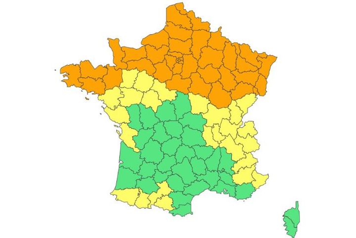 Carte de vigilance du 17 janvier 2024. (FRANCEINFO)