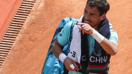 L'Italien Fabio Fognini, le 13 avril 2021. (VALERY HACHE / AFP)