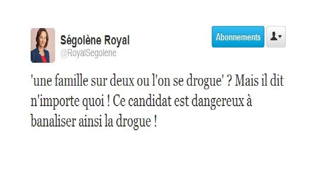 Tweet de Ségolène Royal (DR)