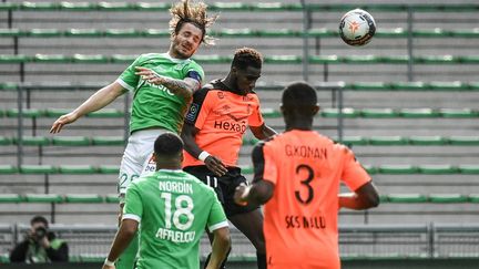 Saint-Etienne a égalisé en fin de match face à Reims  (JEFF PACHOUD / AFP)