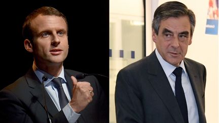 Emmanuel Macron et François Fillon (montage). (LOIC VENANCE / BERTRAND GUAY / AFP)