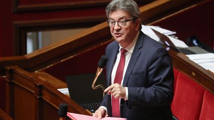 Jean-Luc Mélenchon à l'Assemblée nationale, le 21 mars 2020. (LUDOVIC MARIN / AFP)