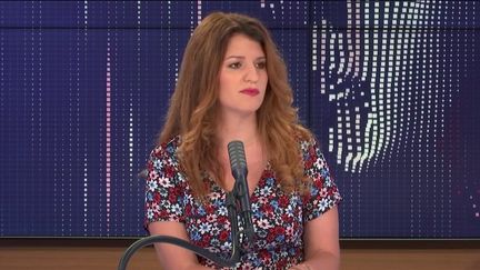 La ministre déléguée à la citoyenneté Marlène Schiappa, invitée du 8h30 franceinfo dimanche 26 juillet (FRANCEINFO / RADIOFRANCE)