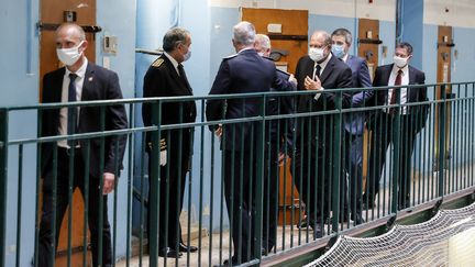 Le ministre de la Justice Eric Dupond-Moretti à la prison de Fresnes (Val-de-Marne), le 7 juillet 2020.&nbsp; (THOMAS COEX / AFP)