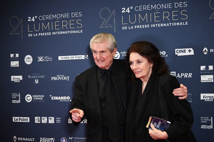 Claude Lelouch et Anouk Aimée à la 24e cérémonie des Lumières (janvier 2019)
 (ANNE-CHRISTINE POUJOULAT / AFP)