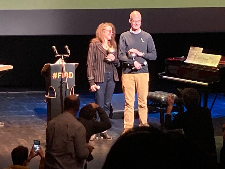 Julie Doucet (Grand Prix d'Angoulême 2022) et Chris Ware&nbsp; (Laurence Houot)