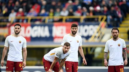 Les joueurs de la Roma (FILIPPO MONTEFORTE / AFP)