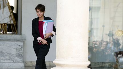 Najat Vallaud-Belkacem à la sortie du conseil des Ministres, mercredi (ALAIN JOCARD / AFP)