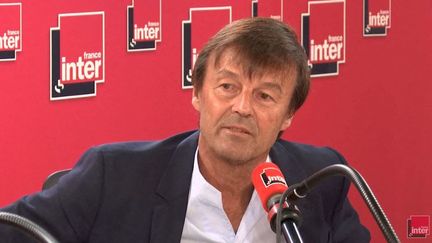 Nicolas Hulot annonce dans la matinale de France Inter du&nbsp;28 août 2018 sa décision de quitter le gouvernement, un an après son arrivée au ministère de la Transition écologique et solidaire. (FRANCE INTER / FRANCE-INTER)