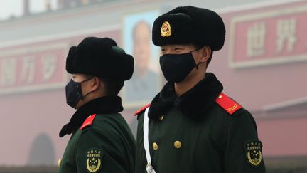 Des soldats chinois à Pékin (Chine), le 1er janvier 2017.&nbsp; (WANG XIN / IMAGINECHINA / AFP)