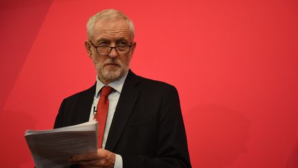 Le leader du Parti travailliste, Jeremy Corbyn, lors d'un meeting à Lancaster (Royaume-Uni), le 15 novembre 2019. (OLI SCARFF / AFP)