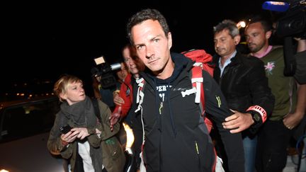 J&eacute;r&ocirc;me Kerviel, le 18 mai 2014, &agrave; Menton (Alpes-Maritimes), &agrave; la fronti&egrave;re entre la France et l'Italie. (ANNE-CHRISTINE POUJOULAT / AFP)