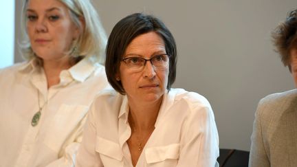 Françoise&nbsp;Vanmuysen&nbsp;lors d'une conférence de presse lundi 10 février.&nbsp; (JO?L PHILIPPON / MAXPPP)