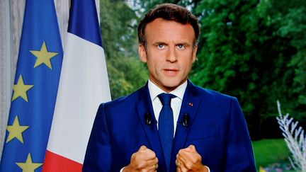 Emmanuel Macron à l'Elysée, le 22 juin 2022. (LUDOVIC MARIN / AFP)